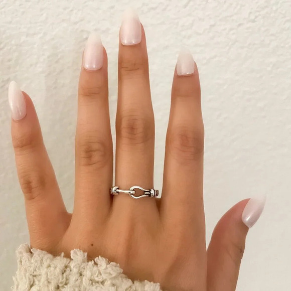 925 Sterling Silver Buckle Ring Stackable Ring Dainty Ring Band Thin Ring - Picture 6 of 10